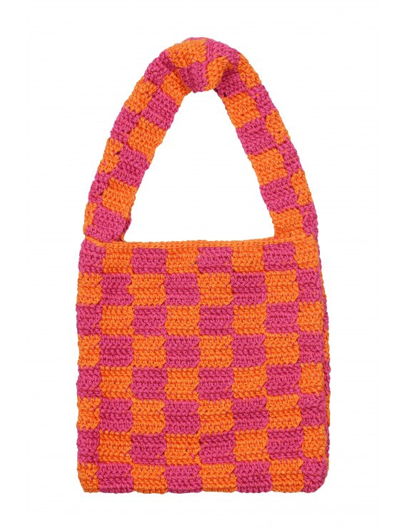 Orange Pink Checkered Mini Bag