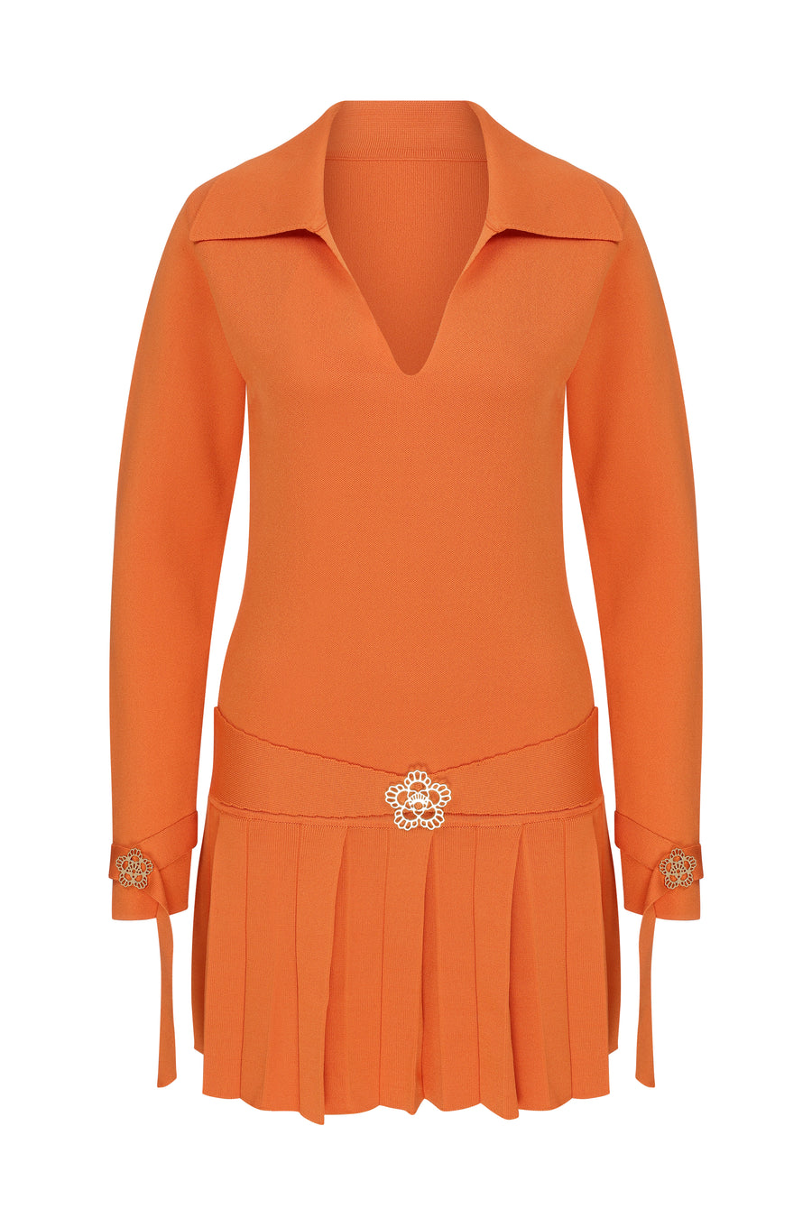 Mandarin Elegance Knit Dress