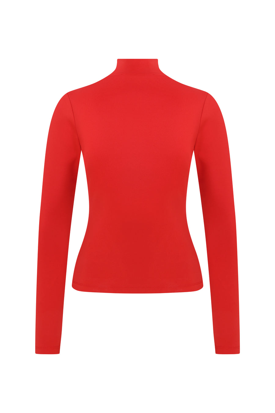 Red Blooming Crest Turtleneck