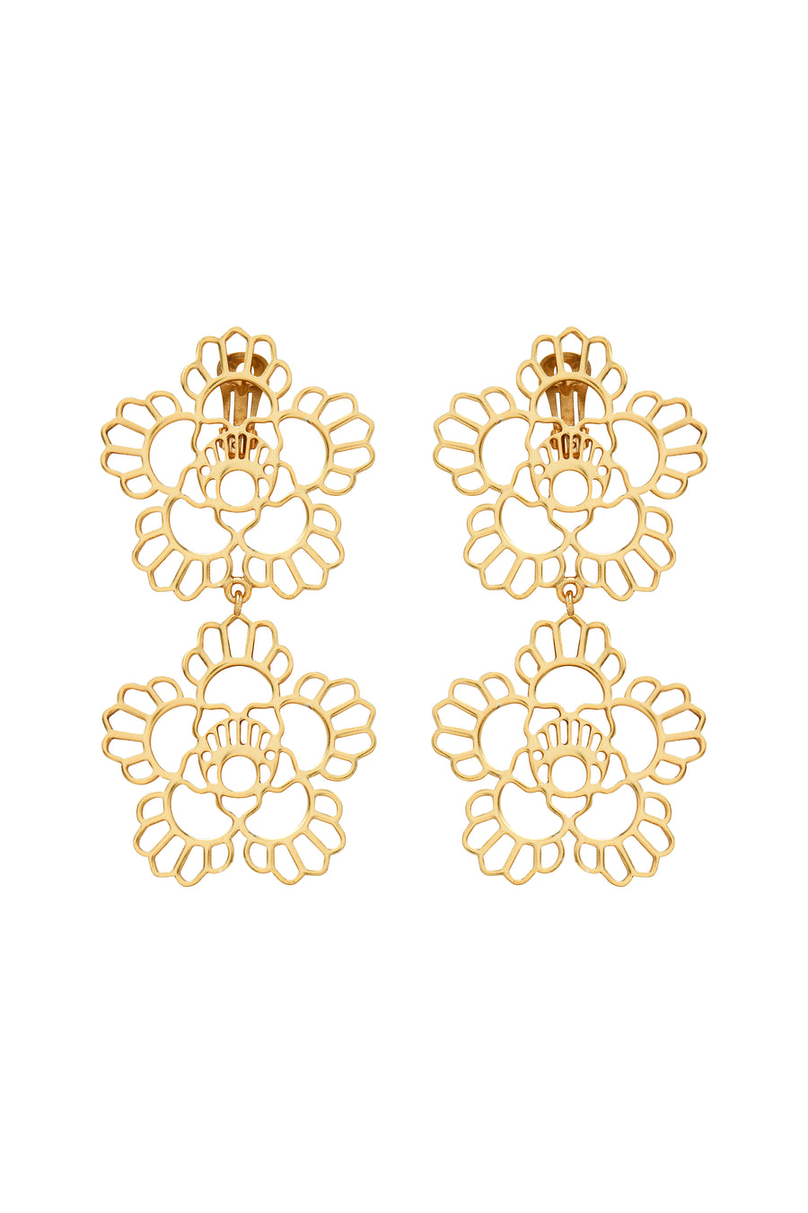 Floral Iconic Double Earrings (Gold)