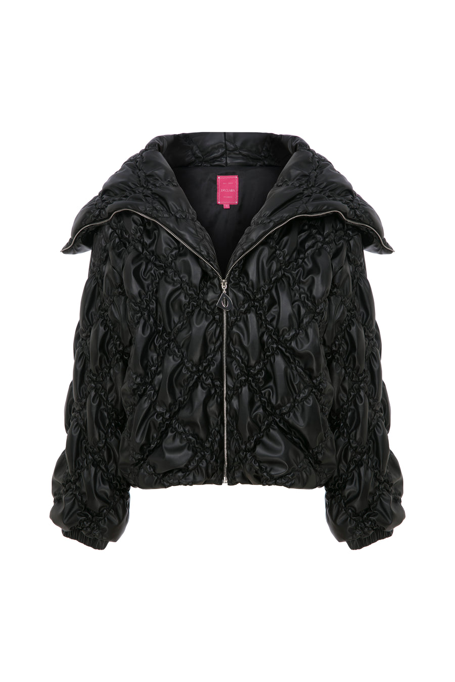 OFF-SHOULDER QUILTED PUFFER JACKET