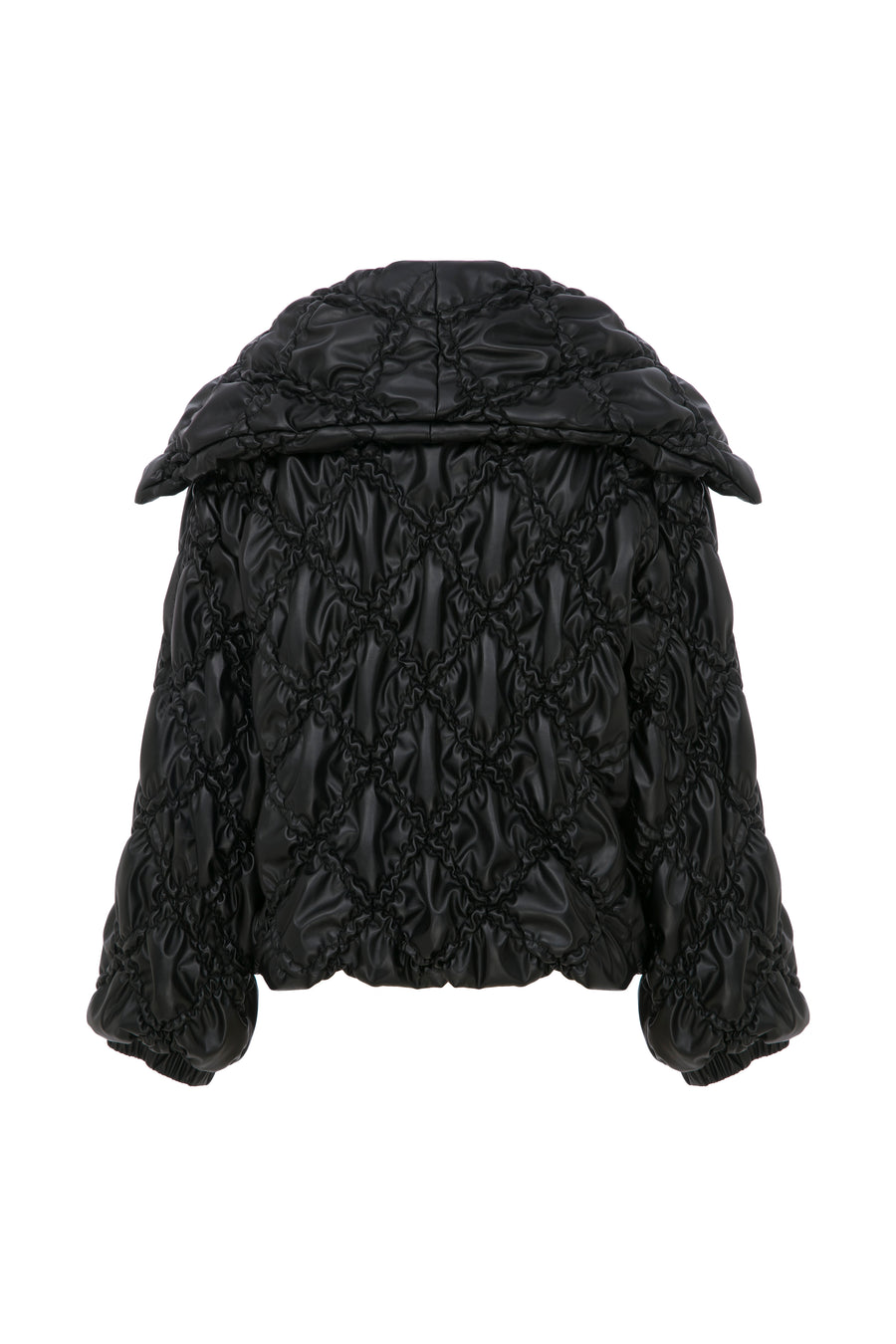 OFF-SHOULDER QUILTED PUFFER JACKET