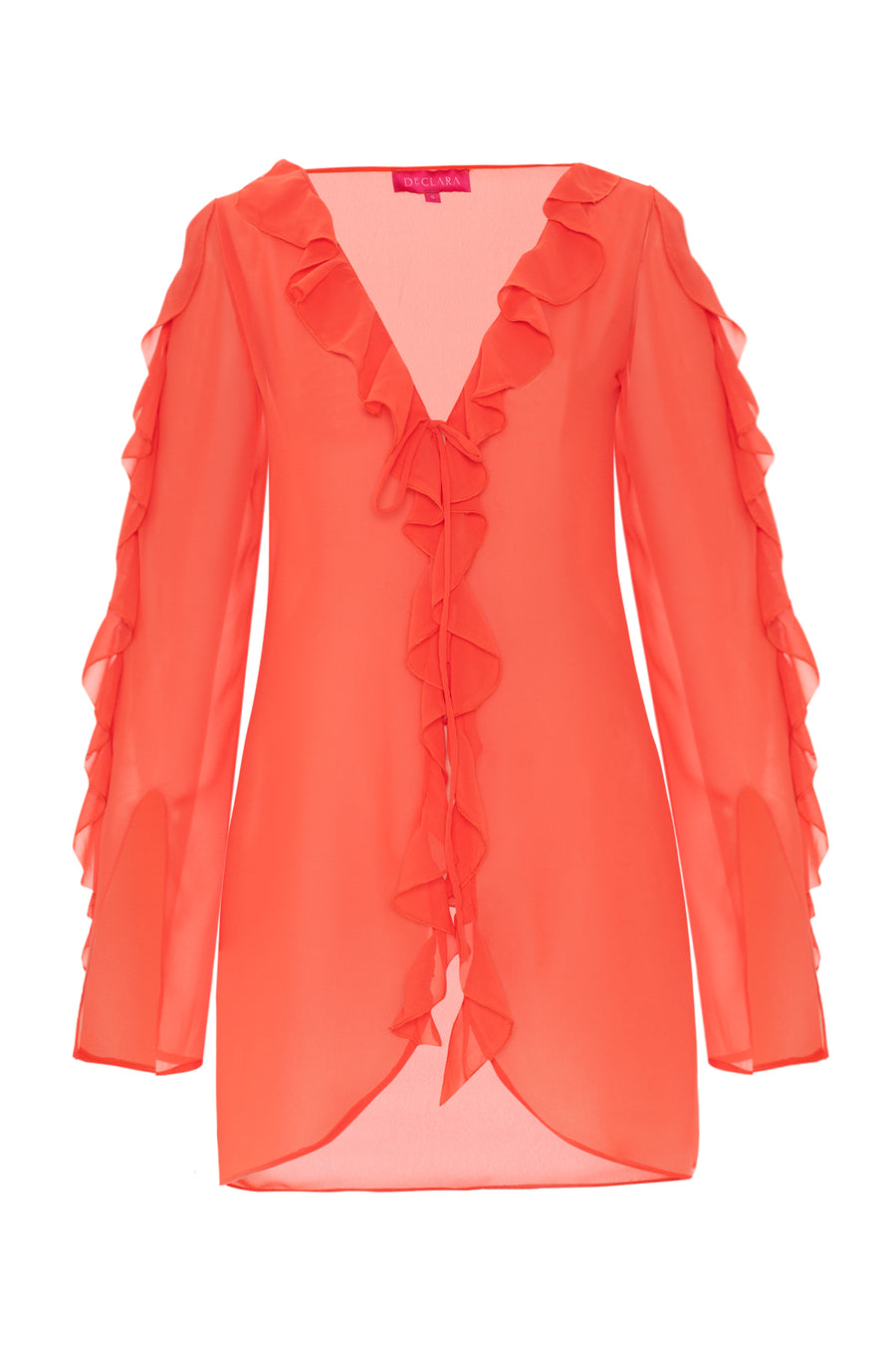 Orange Ruffled Cover Up