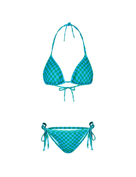 Blue Checkered Bikini Set
